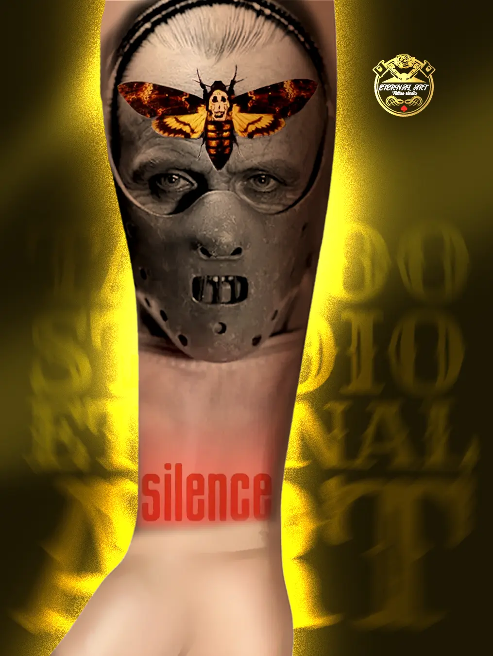 Tattoo skica The Silence of the Lambs (Kad jaganjci utihnu) - Hannibal Lecter - Originalni dizajn Eternal Art Lešnica